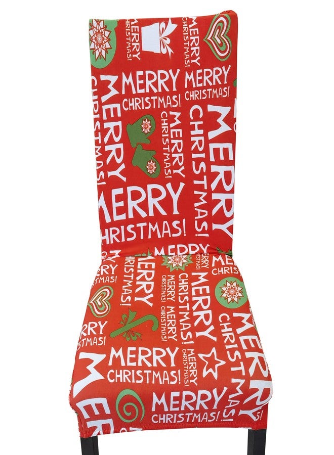 iEventStar مجموعة iEventStar المكونة من 4 قطع من أغطية كراسي غرفة الطعام القابلة للغسل والمصنوعة من الإسباندكس المطاطي (4 قطع، بنقشة عيد ميلاد مجيد) - Image 3